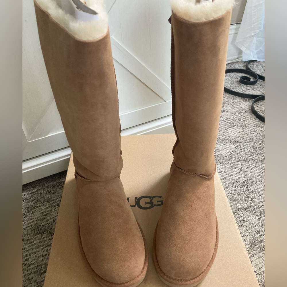 Women’s UGG Bailey Bow Tall II Boot in CHESTNUT